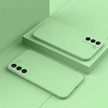 Imagem de Capa de silicone líquido quadrado de luxo para Samsung S22 S21 FE S20 Plus Note 20 Ultra 10 Pro 9 8 S10 Lite S9 S8 Capa macia, verde menta, para nota 20