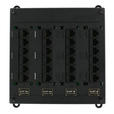 Imagem de Leviton 476TM-654 Painel de remendo de torção e montagem, 12 portas CAT 5e e 12 portas CAT 6