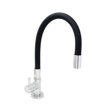 Imagem de Torneira Cozinha Mesa C61 Arejador Fixo Silicone Preto