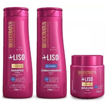 Imagem de Kit Mais Liso Shampoo + Condicionador 350ml + Máscara 250G - Bio Extra