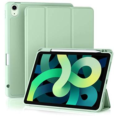 Imagem de Akkerds Capa compatível com iPad Air 11 polegadas 7ª/6ª geração (M3/M2) 2025/2024 e iPad Air 10,9 polegadas 5ª/4ª geração 2022/2020 com suporte para lápis [hibernar/despertar automático], verde