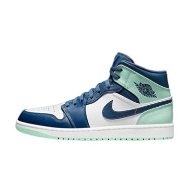 Imagem de Nike Masculino Jordan Air Jordan 1 Mid 554724 413, Tamanho 13 - Marinha Mística/Mint Foam-Branco