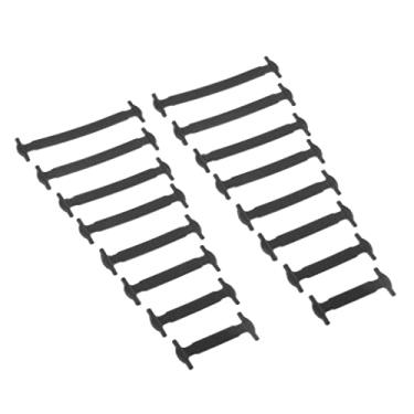 Imagem de Newmind 16 cadarços elásticos de silicone sem cadarços unissex, Preto,