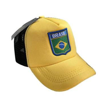 Imagem de Boné Brasil Amarelo Bordado Brasão - Glx Headwear