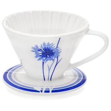 Imagem de Coador de café de cerâmica de qualidade premium – Cornflower em relevo – Faz 1 – 2 xícaras – Usa filtro de café tamanho 1 –