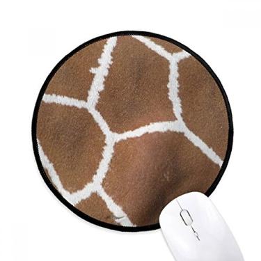 Imagem de DIYthinker Mouse pad de penas de girafa design abstrato desktop escritório tapete redondo para computador