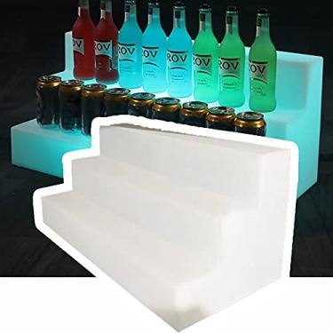 Imagem de Rack de vinho luminoso colorido de LED criativo balde de gelo de cerveja para bar doméstico grande recarregável plástico PE impermeável antiqueda bandeja de vinho remota variedade de opções, uso para casa, festa, bar, hotel, trapézio leitoso