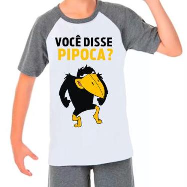 Imagem de Camiseta Raglan Desenho Jubileu Pipoca Cinza Branco Inf01 - Design Cam