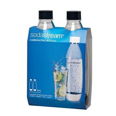 Imagem de SodaStream Garrafas de carbonatação finas pretas pacote duplo, 1 L pacote com 2