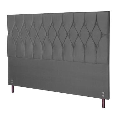 Imagem de Cabeceira Madri Para Cama Box Queen 164 Cm Suede Cinza