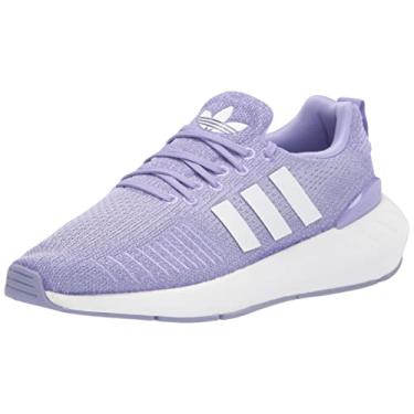 Imagem de adidas Tênis feminino Swift Run 22, Roxo claro/branco/roxo poeira, 35