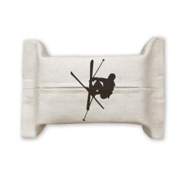 Imagem de Skateboarding Bolsa de linho de algodão preta com contorno de papel para lenços faciais