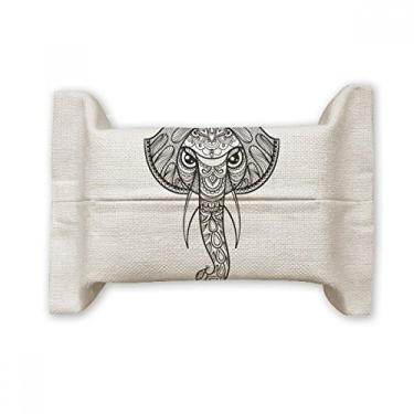 Imagem de Paint Elephant Friend Company Suporte de capa de papel para lenços faciais Bolsa de linho de algodão