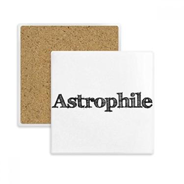 Imagem de Tapete de porta-copos quadrado de astrofilo com palavra elegante