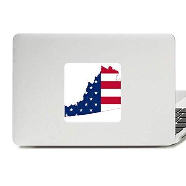 Imagem de Adesivo de vinil com mapa de estrelas da Virgínia dos EUA em formato de bandeira de vinil Paster Laptop Decoração de PC