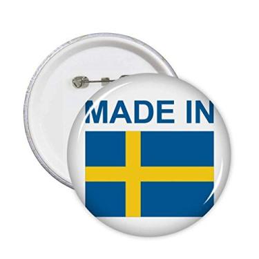 Imagem de Feito na Suécia Country Love Broches Redondos Emblema Decoração de Roupas 5 peças Presente