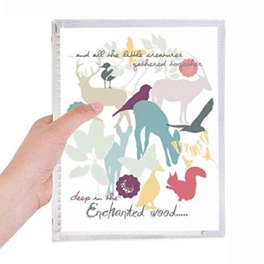 Imagem de Caderno diário de folhas soltas com flores de veado de pássaro recarregável
