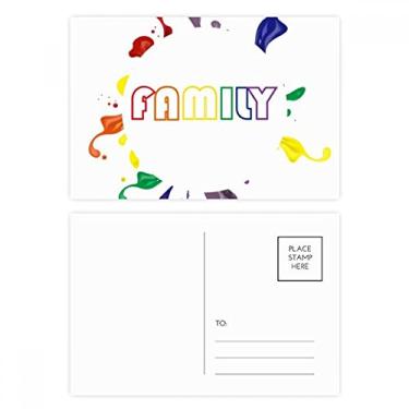 Imagem de LGBT Conjunto de cartão postal com bandeira de arco-íris para a família, cartão de felicitações