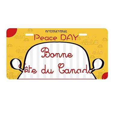 Imagem de DIYthinker Placa de carro com slogan vermelho Maple Leaf Happy Canada Day