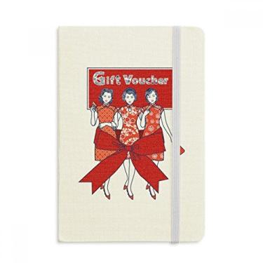Imagem de Caderno feminino vermelho da cultura chinesa, capa dura em tecido, diário clássico