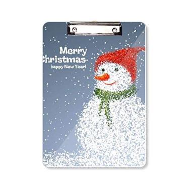 Imagem de Feliz Natal Snowman Festival Prancheta Pasta Bloco de Escrita Placa de Apoio A4