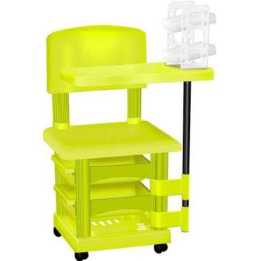 Imagem de Cadeira Cirandinha Verde Limão Para Manicure Com Display Para Esmaltes