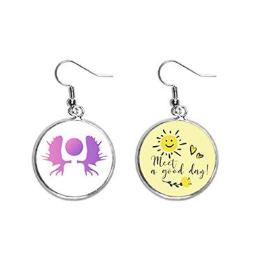 Imagem de Peças simétricas de alce com chifre de orelha e flor de sol joia moderna