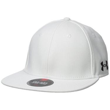 Imagem de Under Armour Men's Flat str Baseball Cap, White (100)/Black, X-Large/XX-Large