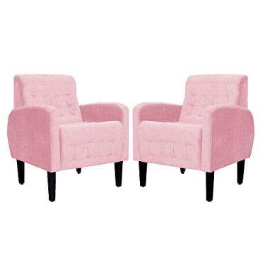 Imagem de Kit 02 Poltronas Luiza Para Escritório Suede Cores - DS Estofados