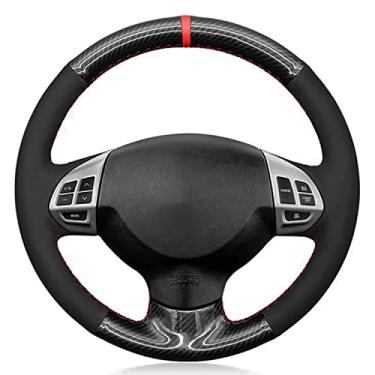 Imagem de TTOILS Capa de trança de volante de carro de couro de camurça, para Mitsubishi Lancer X 10 2007-2015 Outlander 2006-2013 ASX 2010-2013