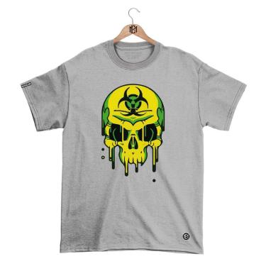 Imagem de Camiseta Mafiaclub Gola Redonda Estampa CAVEIRA RADIOATIVA Streetwear fio 30.1 Penteado...