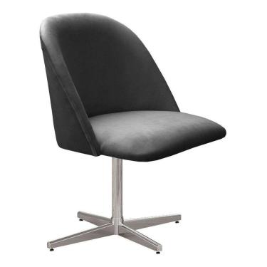 Imagem de Poltrona Gaia Cadeira Decorativa Giratória Pé Metal