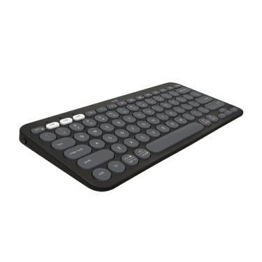 Imagem de Logitech Pebble Keys 2 K380s, Multi-Device Bluetooth Wireless Keyboard with Customizable Shortcuts, Slim and Portable, Easy-Switch for Windows, macOS, iPadOS, Android, Chrome OS - Tonal Graphite
