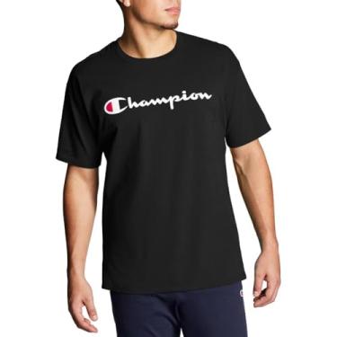 Imagem de Champion Camiseta masculina, escrita clássica, Preto-y06794, X-Large