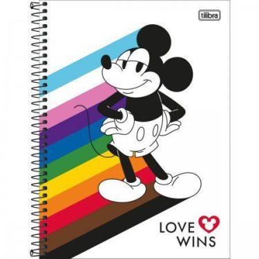 Imagem de Caderno C/D 10 Matérias 160 Folhas Mickey Rainbow Tilibra Capa Sortida