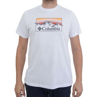 Imagem de Camiseta Masculina Columbia Linear Range Branca - 3210