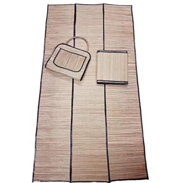 Imagem de Bolsa Com Esteira De Praia De Palha Natural (Preto)