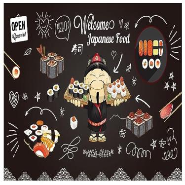 Imagem de TUYIFA Papel de parede personalizado hambúrguer ocidental fast food restaurante fundo preto mural de parede 3D lanche bar hambúrguer pizza papel de parede (138''x100''(350x256 LL/A, ),x:li12)