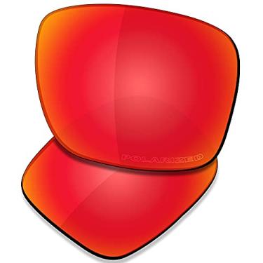 Imagem de SAUCER Lentes de substituição premium para óculos de sol Oakley Holbrook OO9102 High Defense – Vermelho fogo polarizado