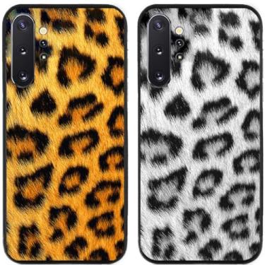 Imagem de 2 peças de capa de telefone traseira de silicone em gel TPU com estampa de leopardo legal para Samsung Galaxy (Galaxy Note 10+)
