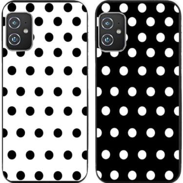 Imagem de 2 peças de capa de telefone traseira preta e branca de bolinhas TPU gel silicone para Asus Zenfone 8/9/10 (Asus Zenfone 8)
