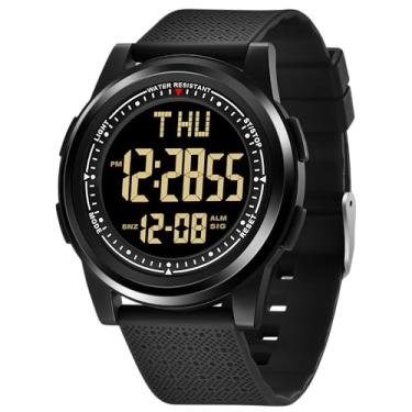 Imagem de NN BEN NEVIS Relógio para homens, relógio digital com cronômetro/contagem regressiva/alarme/tempo duplo/calendário, relógio de pulso masculino simples e minimalista ultrafino, presente para homens e mulheres, 10 - G - preto, masculino