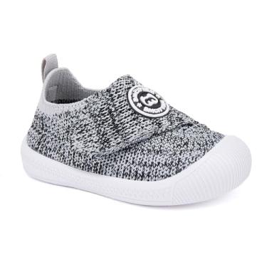Imagem de BMCiTYBM Sapatos de bebê infantil menino menina primeiro andador tênis infantil leve antiderrapante para 6 9 12 18 24 meses, I - preto e cinza, 6-12 Meses