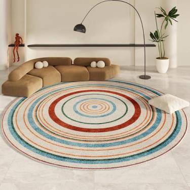 Imagem de Sala de estar grande área tapete redondo quarto cabeceira tapetes sofá cobertor cadeira à prova dwaterproof água anti deslizamento, d, 160x160cm