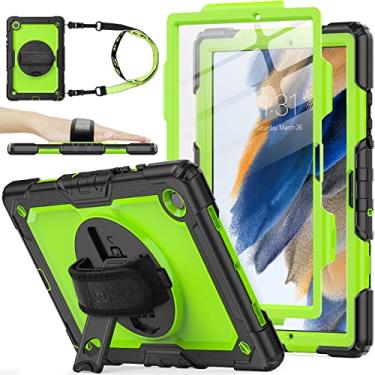 Imagem de SEYMAC stock Capa para Samsung Galaxy Tab A8 de 10,5 polegadas, capa de proteção contra quedas de corpo inteiro com protetor de tela, suporte para lápis [alça de mão giratória de 360°] e suporte,