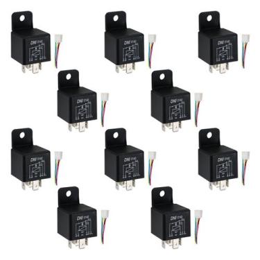 Imagem de 10X Relé Auxiliar Universal 5T 40/10A 12V + BASE PORTA RELE - DNI