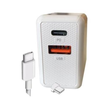 Imagem de Carregador Turbo Tipo-c e Usb  dupla entrada + Cabo - KAIDI