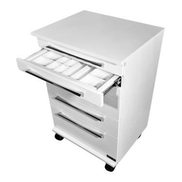 Imagem de Carrinho Branco Suporte Para Esmalte Estéticos Com Rodinhas