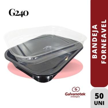 Imagem de Bandeja Forneavel Com Tampa 800ml G240 Galvanotek C/50 Un