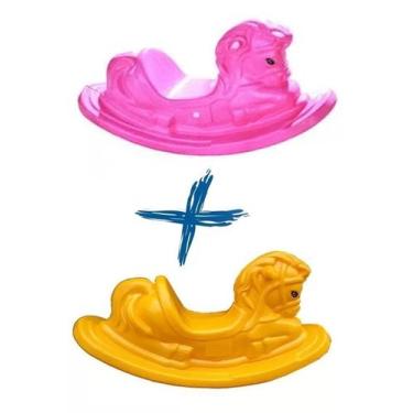 Imagem de Gangorra cavalinho rosa e amarelo - MULTIPLASTIC